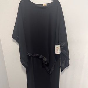 Original Anthony Black Sheer Poncho Maxi Dress Set Size Large